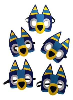 Pack 5 Antifaces Diseño Bluey Fiestas Cumpleaños