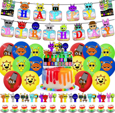 Kit Cotillon Diseño Sprunki Fiestas Cumpleaños Niños1