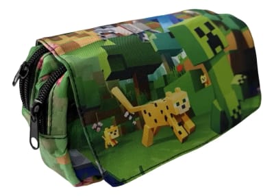 Estuche Escolar Steve Pixel Creeper 3 Compartimientos 20cm