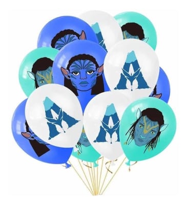 Pack 12 Globos Látex Avatar Película Cumpleaños