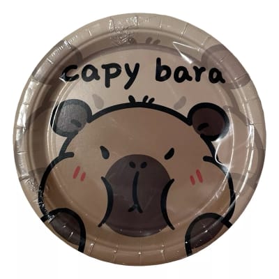 Pack 10 Platos Cotillon Diseño Capibara