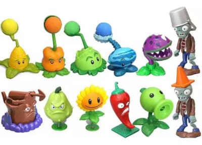 Set 12 Figuras Juguetes Plantas Vs Zombie Accesorios Diseños1