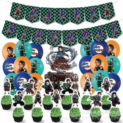 Kit Cumpleaños Tanjiro Kamado Demon Slayer Decoración1