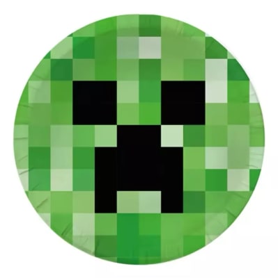 Pack 10 Platos Diseño Creeper Minecraft Para Cotillon