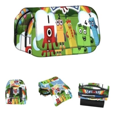 Estuche Numberblocks 3 Compartimientos Poliester 20cm Calidad