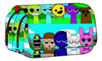 Estuche Escolar Diseño Sprunki Completo 3 Compartimientos