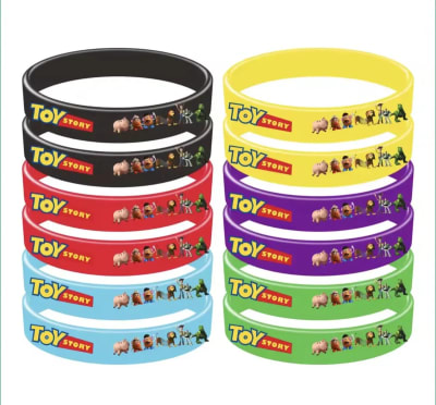 Set De 12 Pulseras De Silicona Toy Story 6,5 Cm Fiestas1