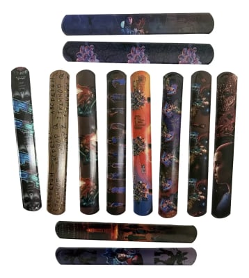 Pack 12 Pulseras Slap Stranger Upside Down Eleven 22cm Multicolor