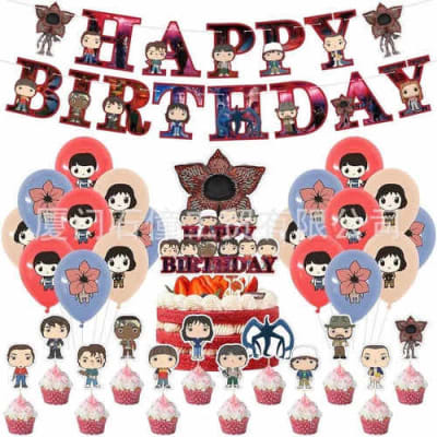Kit Cumpleaños Globos Stranger Things Demogorgon Monstruo