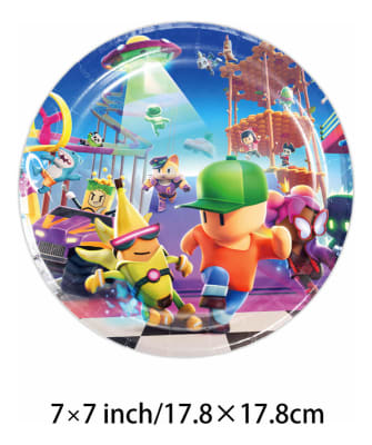 Pack 10 Platos Cumpleaños Fiestas Decoracion Stumble Guys1