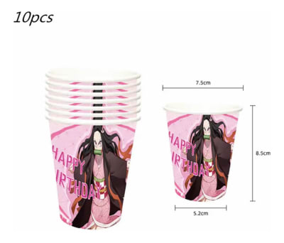 Pack 10 Vasos Nezuko Demon Slayer Cumpleaños