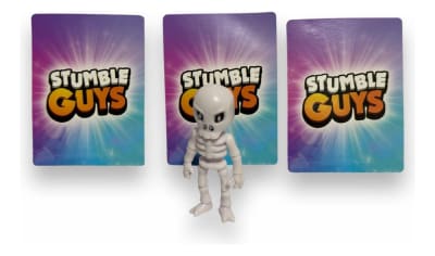 Figura Dry Bones Stumble Guys 7 Cm + 3 Tarjetas Al Azar
