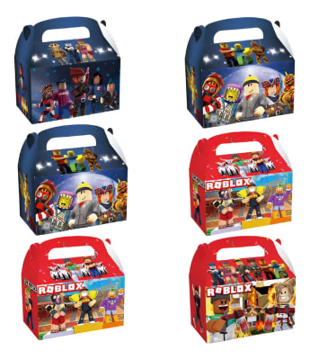 Pack 6 Cajas Dulces Cumpleaños Diseño Dual Blue Red Roblox