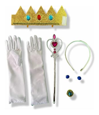 Guantes Corona Aros Cosplay Princess Peach + Varita Mágica