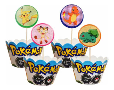 Adornos Decorativos Cupcakes Cumpleaños Pokemo Go Wrapper1