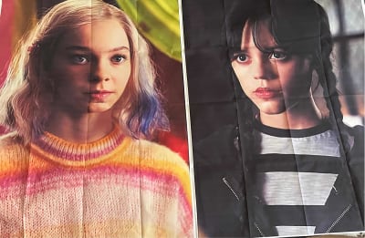 Tela De Fondo Decoración Merlina Y Enid Vinilo 100x150 Cm