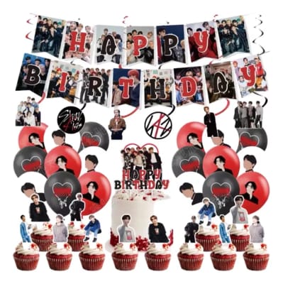 Kit Cumpleaños Stray Kids Kpop Adornos Decoracion