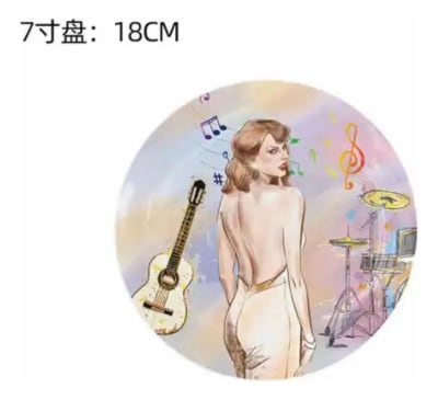 Pack 10 Platos Cumpleaños Fiestas Taylor Swift Fans1