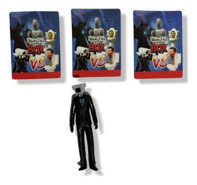 Figura Camara Man Skibidi Toilet + 3 Tarjetas Azar 11 Cm
