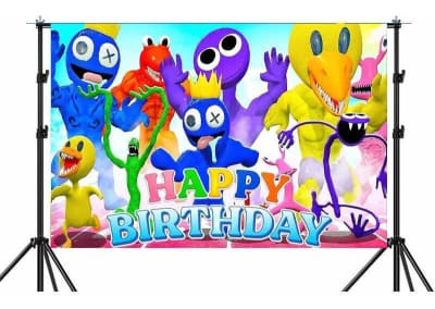 Tela De Fondo Diseño Rainbow Friends Cumpleaños Decoración1