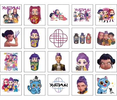 Pack 20 Tatuajes Temporales Guerreras Kpop 5cm Fans Kids1