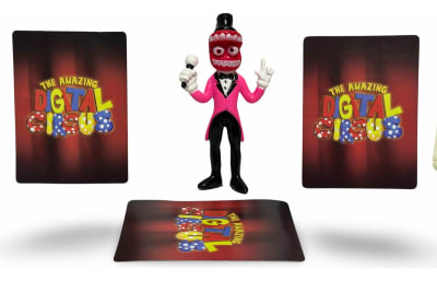 Figura Caine Amazing Circus Digital + 3 Tarjetas Al Azar