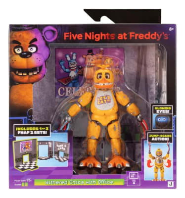 Figura Withered Chica Fnaf 2 12,7 Cm Con Office Set
