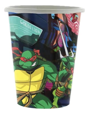 Pack 10 Vasos Tortugas Ninja Fiesta Cumpleaños 300cc