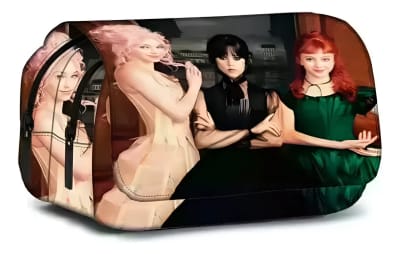 Estuche Wednesday Enid Agnes 3 Compartimientos 20x10x10cm