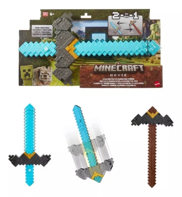 Juguete 2 En 1 Minecraft Movie Transformacion Sword Hacha1