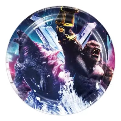 Pack 10 Platos 23 Cm Diseño Godzilla Y Kong Cumpleñ Cotillon1