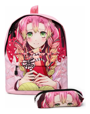 Mochila Diseño Mitsuri Kanroji 40x30x15 18l Estuche Libro1