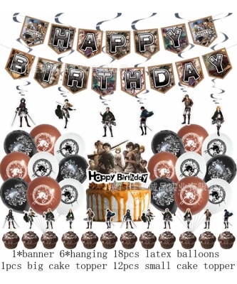 Kit Cumpleaños Attack On Titan Shingeki No Kyojin Decoracion