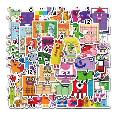 Pack 50 Stickers Numberblocks Niños Diversion1
