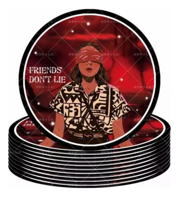 Pack 10 Platos Stranger Things Friends Dont Lie Cumpleaños