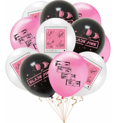 Pack 12 Globos Látex Blackpink K-pop Cumpleaños