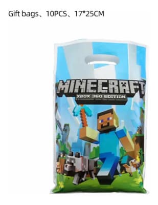 Pack 10 Bolsas Dulces Cumpleaños Minecraft