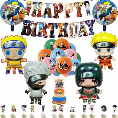 Kit Cumpleaños Globos Metalizados Naruto Shippuden