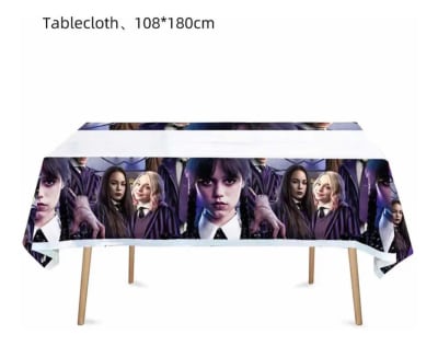 Mantel Plástico Merlina Wednesday Cumpleaños Nevermore