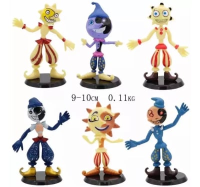 Pack De 6 Figuras Accion Moon Drop Y Sun Drop Fnaf 9-10 Cm