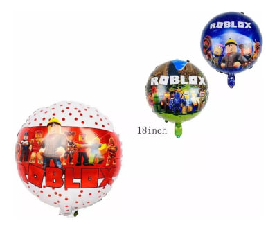 Pack De 2 Globos Díseño Rojo/azul 45 Cm Metalizados Roblox