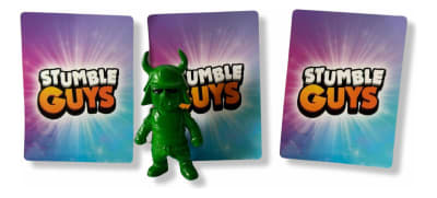 Figura 7cm Sei Taishogun Stumble Guys + 3 Tarjetas Al Azar