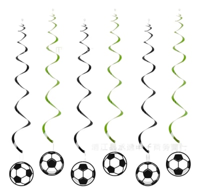 Pack 6 Adornos Colgantes Soccer Futbol Cumpleaños Cotillon1