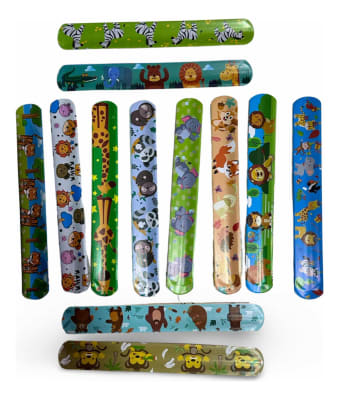 Pack 12 Pulseras Fiestas Cumpleaños Animales Niños1