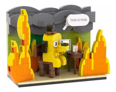 Bloques Construcción Perro It Is Fine Meme Todo Esta Bien1