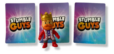 Figura 7cm Stumble King Stumble Guys + 3 Tarjetas Al Azar1
