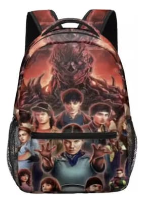 Mochila Diseño Eleven Vecna Mundo Alterno Stranger Things 18lt Poliester Rojo1