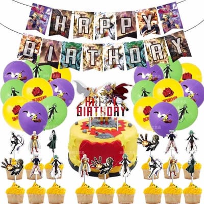 Kit Globos Cumpleaños One Punch Man Decoración1