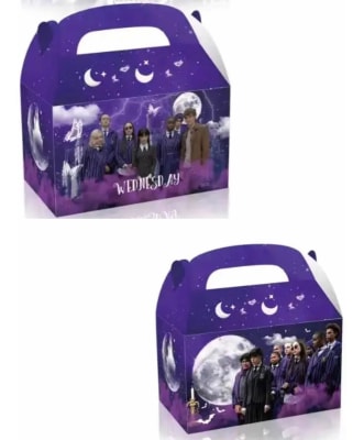 Set 6 Cajas Dulces Diseño Merlina Amigos Wednesday Cumpleañs