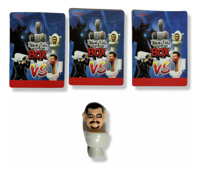 Figura Alienígena Skibidi Toilet Norma + 3 Tarjetas Azar 6cm1